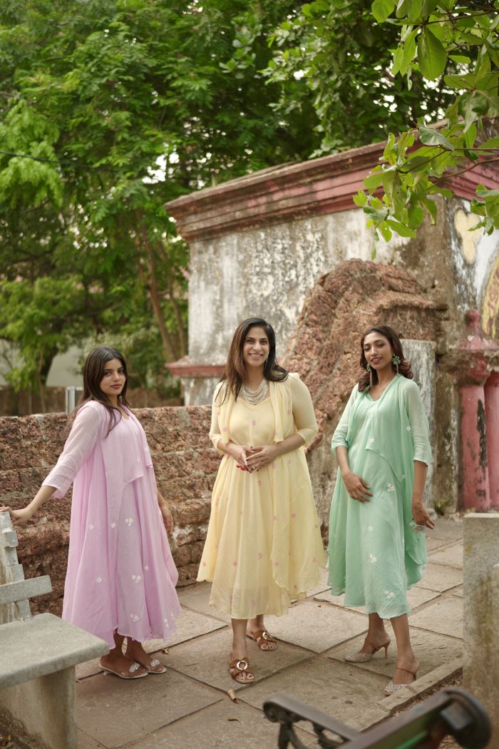 Green Kutty Poovu Chanderi Dress | Festive Wear by House of Vandy