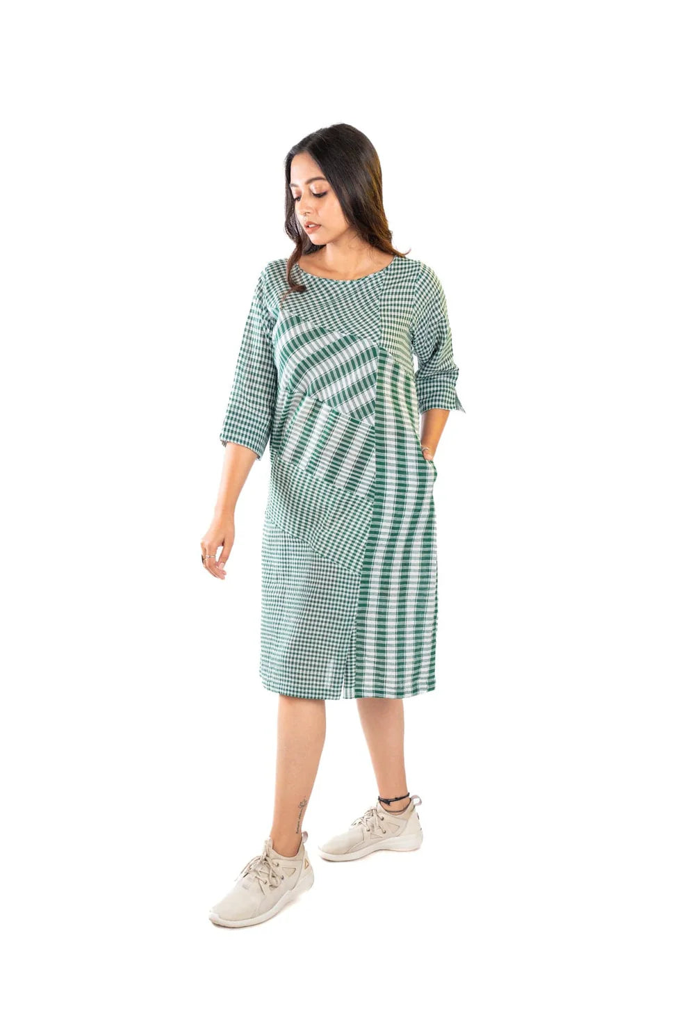 Green Slant Dress