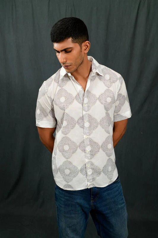 Triangles Four Petal Half Sleeves Shirt