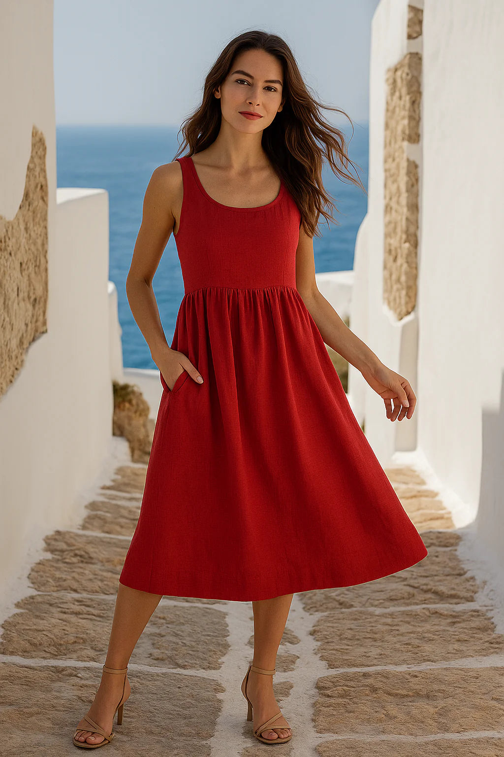 Chrimson Cross Back Dress
