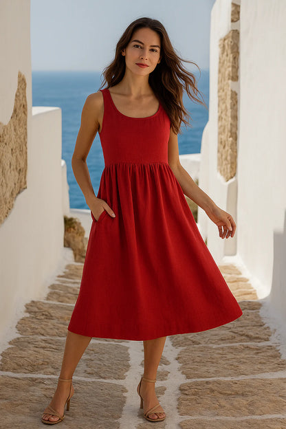 Chrimson Cross Back Dress