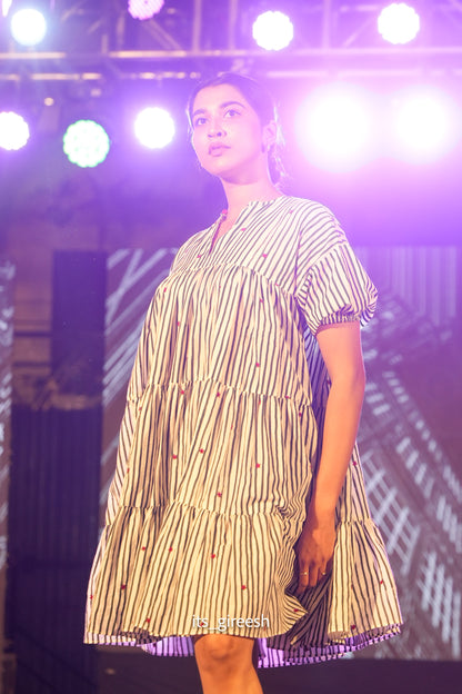 SNOWFALL STRIPE DRESS