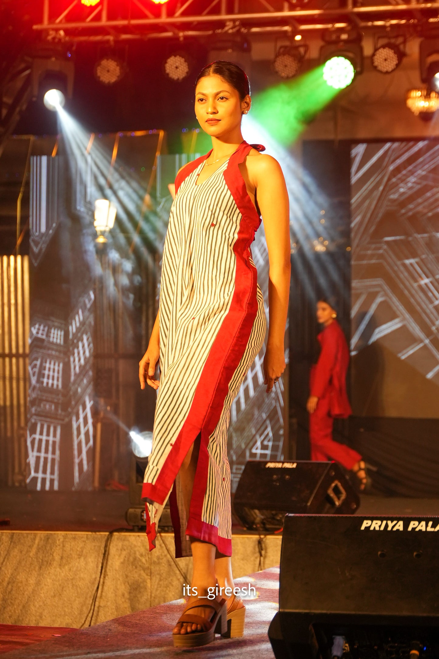 CRIMSON COAST HALTER DRESS