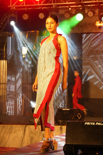 CRIMSON COAST HALTER DRESS