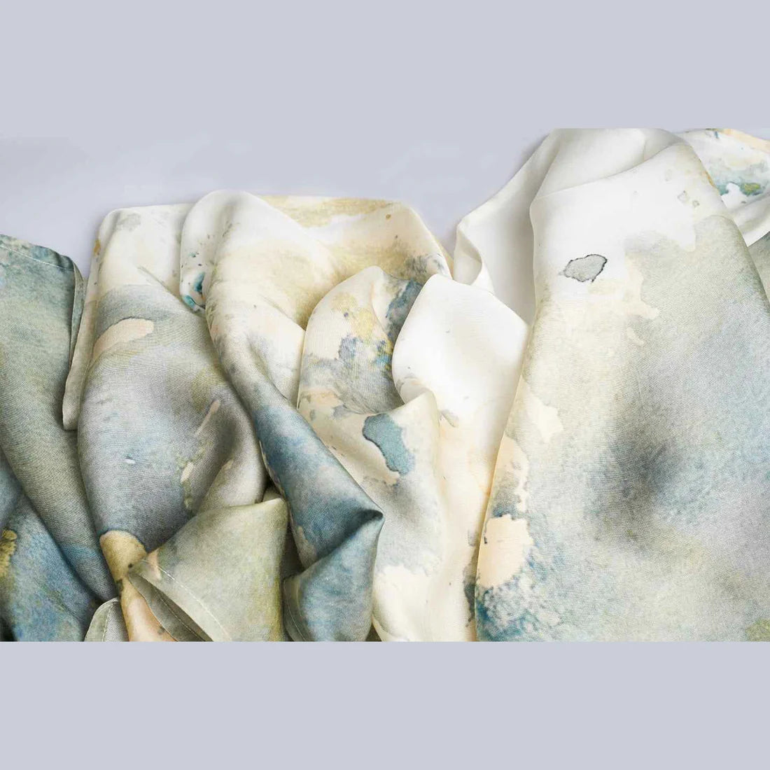 Volcanic Grey And White Scarf | Rose Silk | Limited Edition