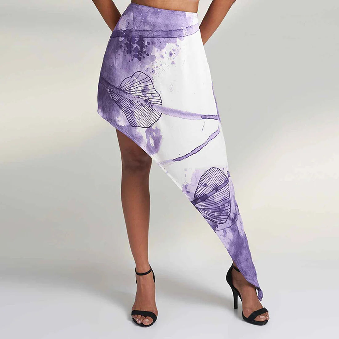 Purple And White Skirt | Lotus Silk | Limited Edition