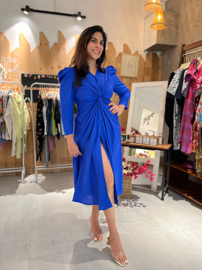 Rhea Twist Blue Dress