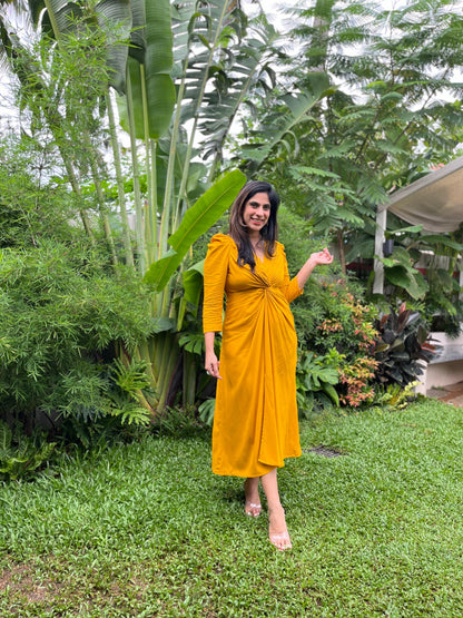 Rhea Twist Yellow Dress