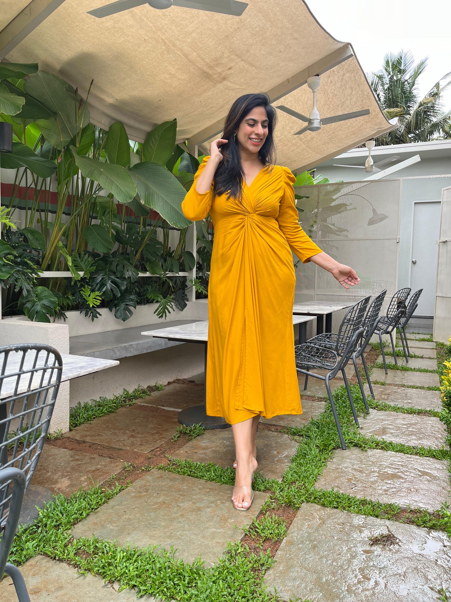 Rhea Twist Yellow Dress