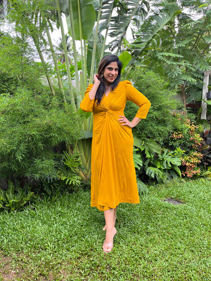 Rhea Twist Yellow Dress