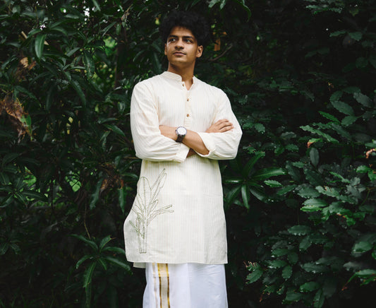 Plantain Tree (Vazha) Embroidered Kurta