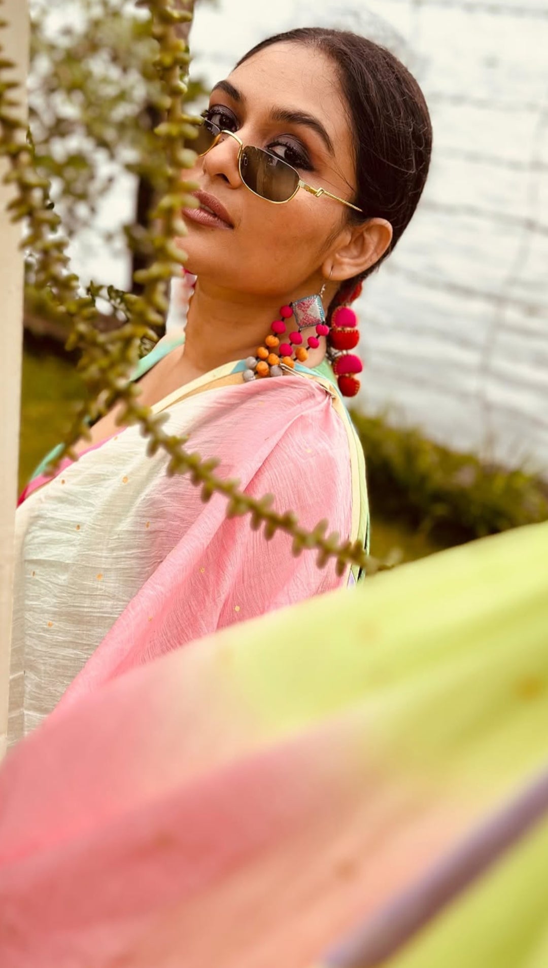 Thumbi Printed Shaded Saree | Chanderi Onam Saree