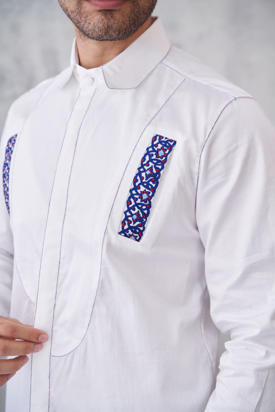 WHITE ASYMMETRICAL SHIRT