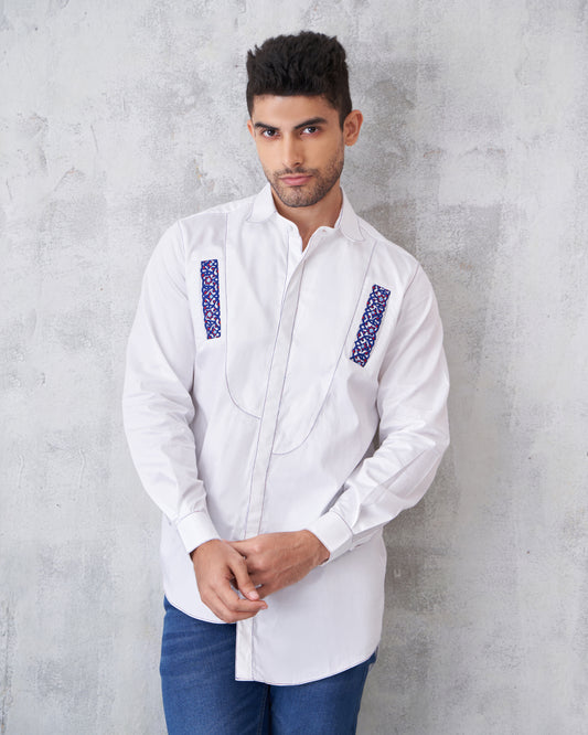 WHITE ASYMMETRICAL SHIRT