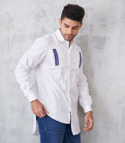 WHITE ASYMMETRICAL SHIRT