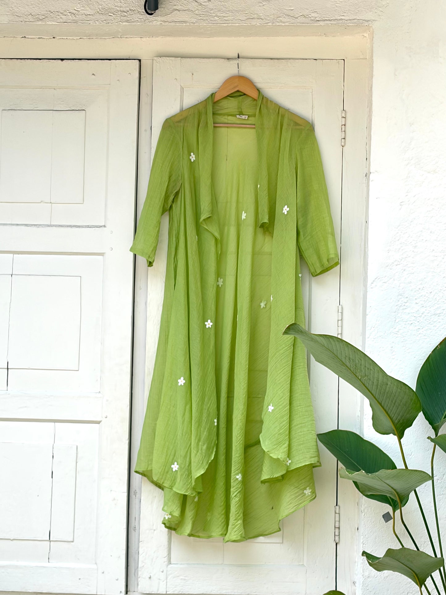 Green Kutty Poovu Chanderi Dress | Festive Wear by House of Vandy