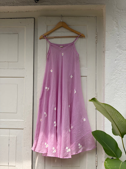 The Lavender Kutty Poovu Dress | Handwoven Chanderi Edition