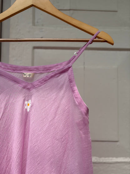 The Lavender Kutty Poovu Dress | Handwoven Chanderi Edition