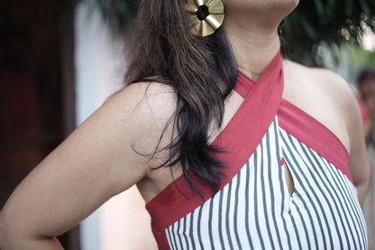 CRIMSON COAST HALTER DRESS