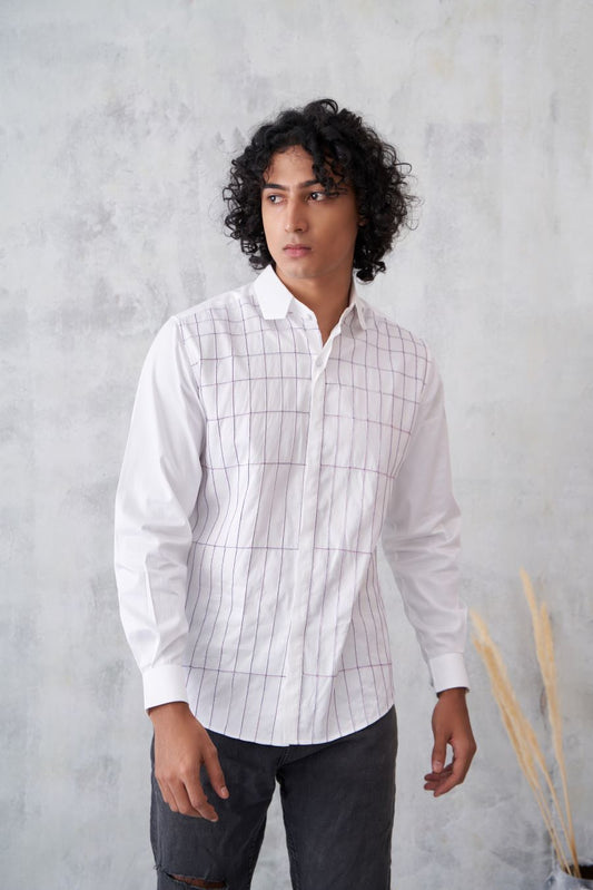 WHITE SHIRT WITH PINTUCK