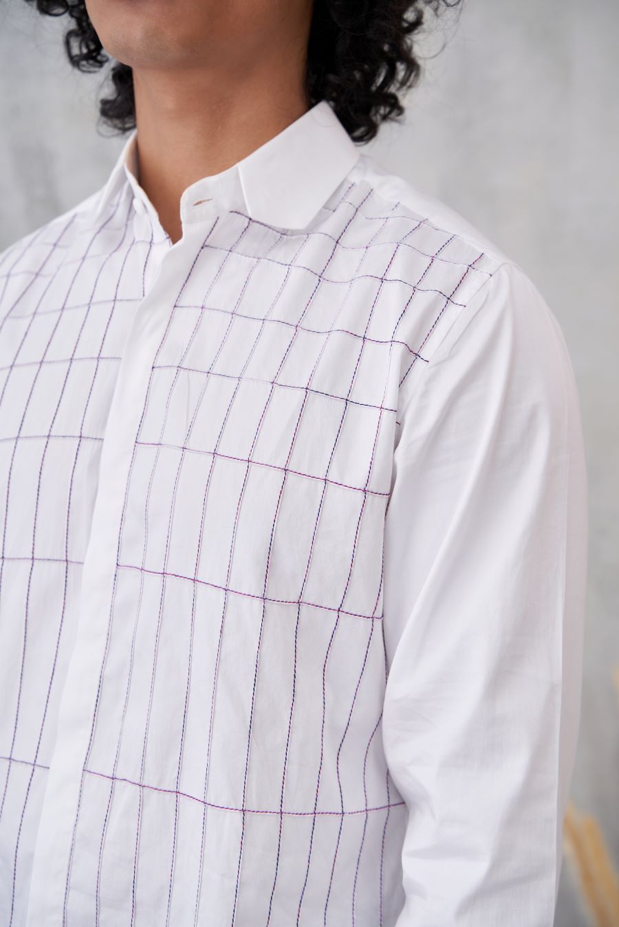 WHITE SHIRT WITH PINTUCK