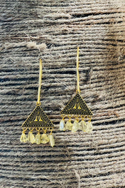 GOLD PLATED TRIANGLE EARRING