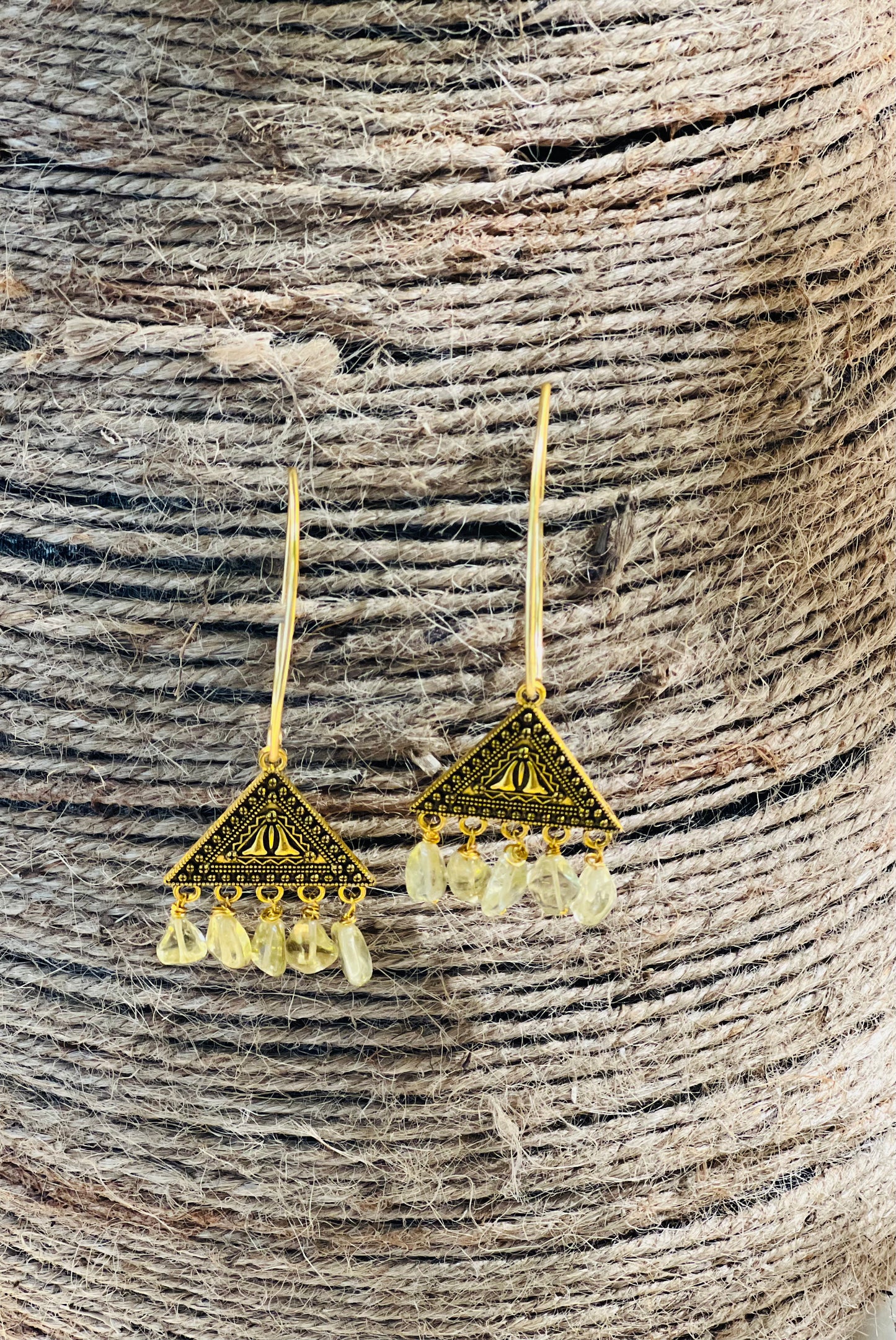 GOLD PLATED TRIANGLE EARRING