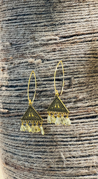 GOLD PLATED TRIANGLE EARRING