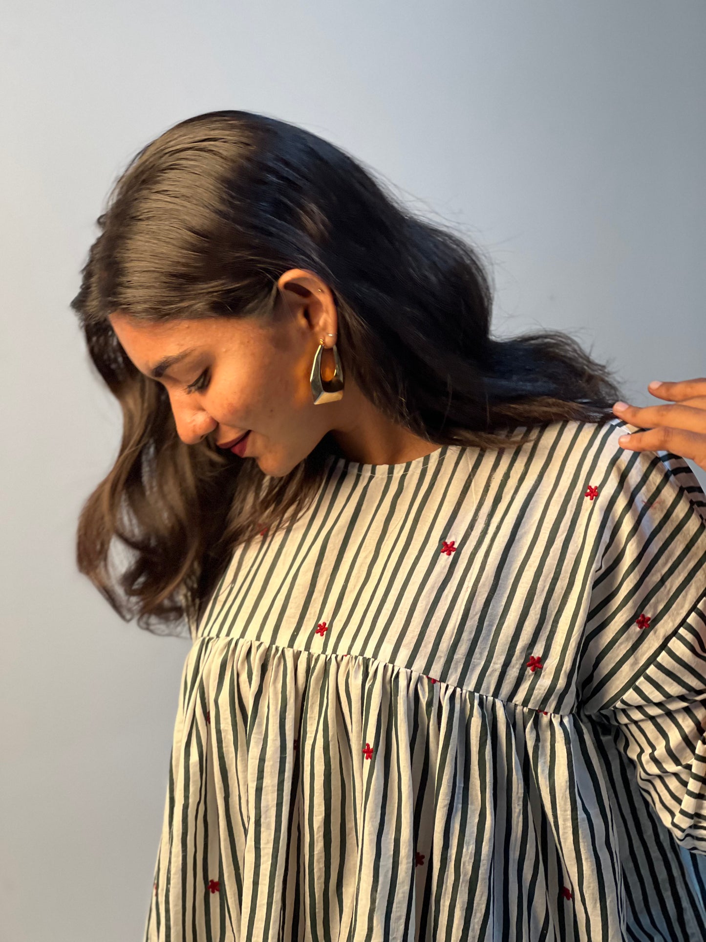 SNOWFALL STRIPE DRESS