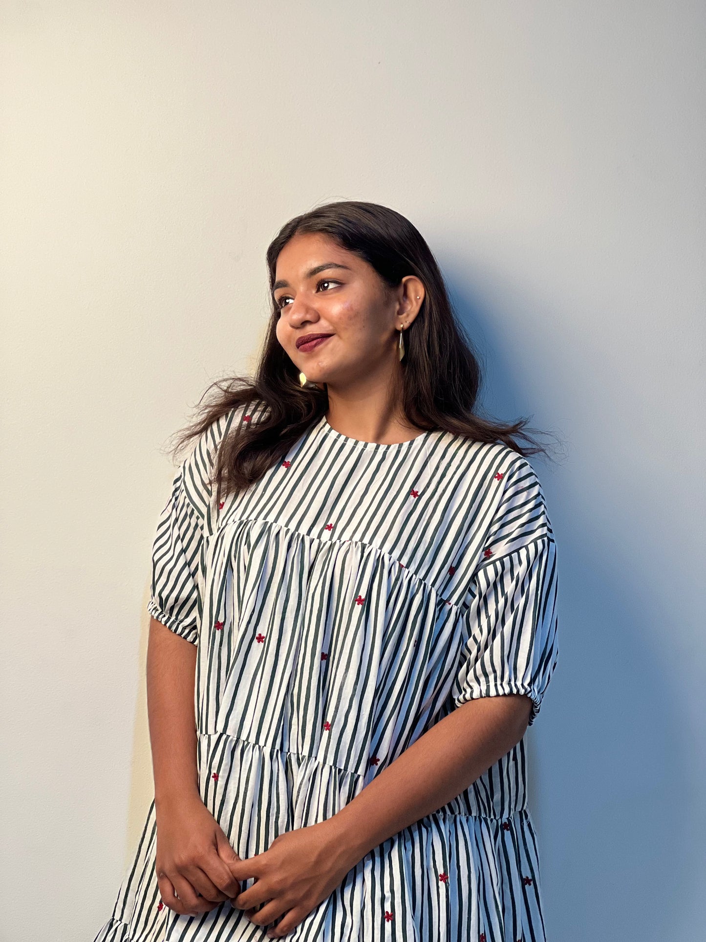 SNOWFALL STRIPE DRESS