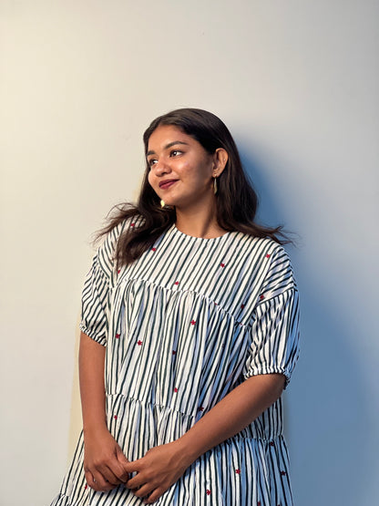 SNOWFALL STRIPE DRESS