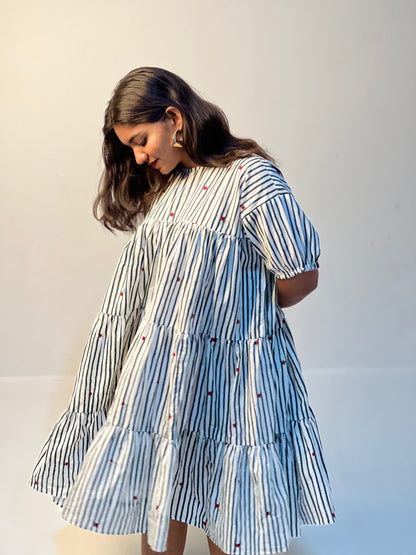 SNOWFALL STRIPE DRESS