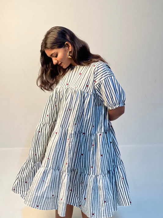 SNOWFALL STRIPE DRESS