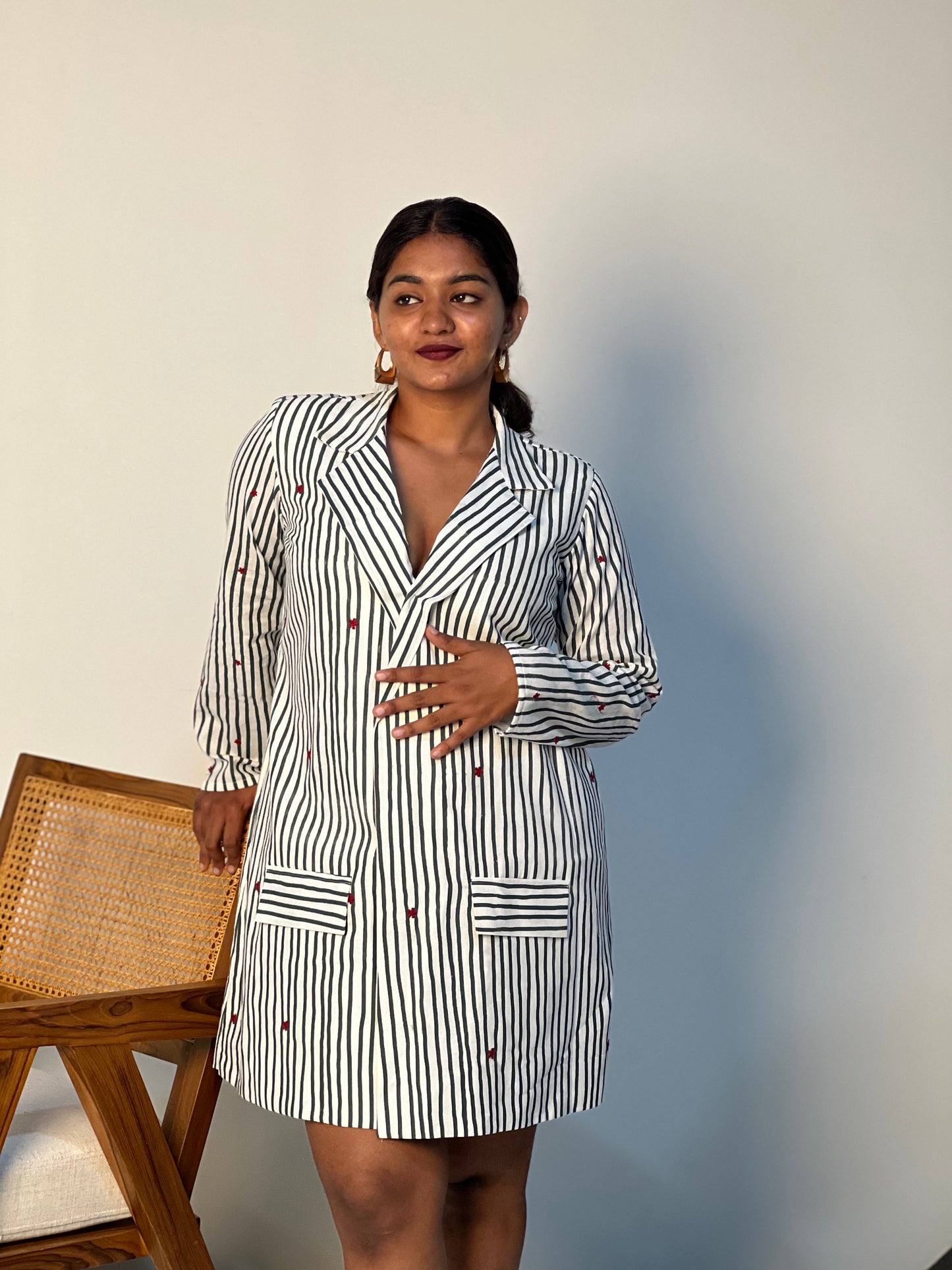 THE HOLIDAY PINSTRIPE BLAZER