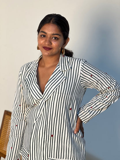 THE HOLIDAY PINSTRIPE BLAZER