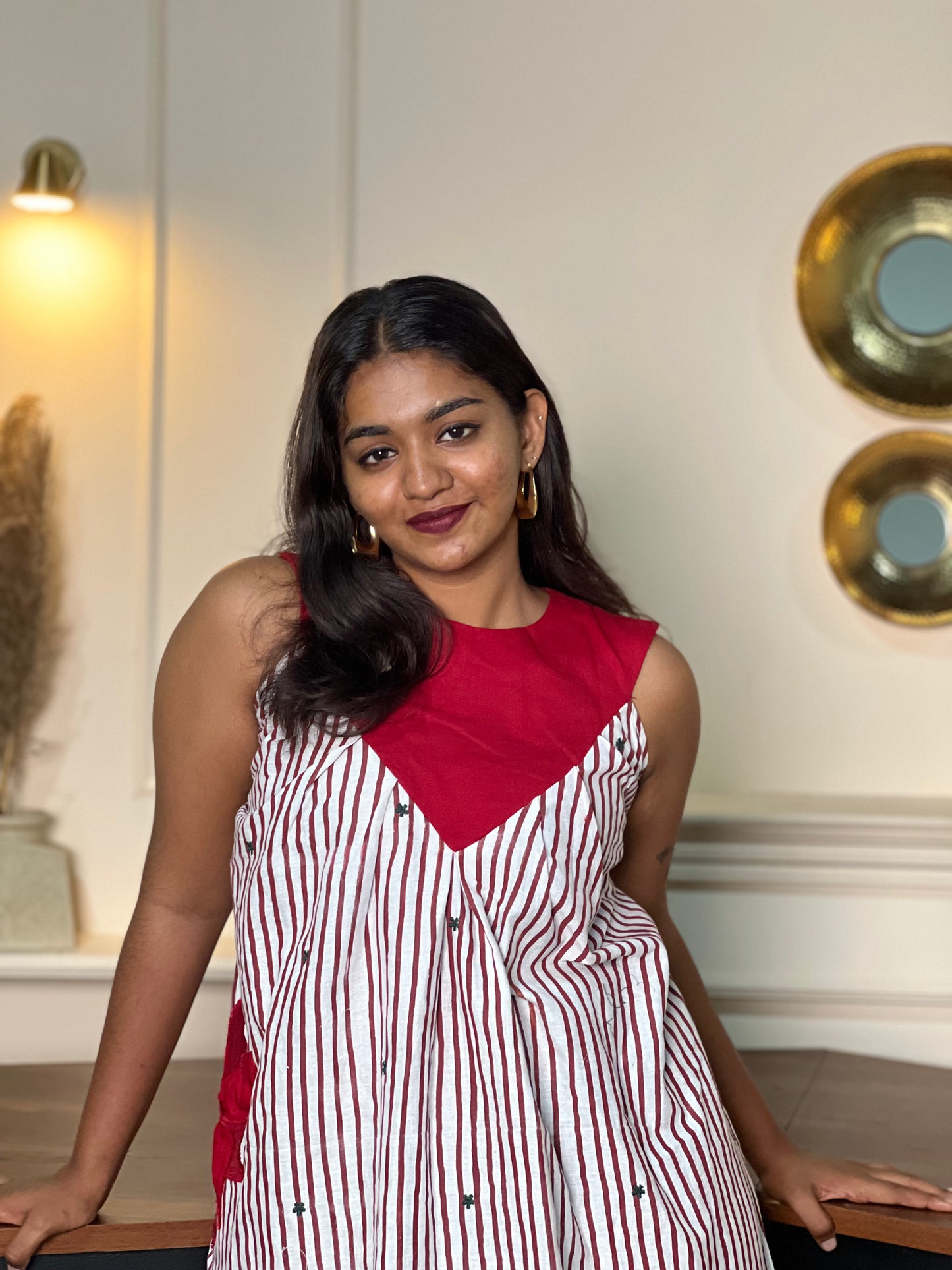 SCARLET PLEATED DRESS