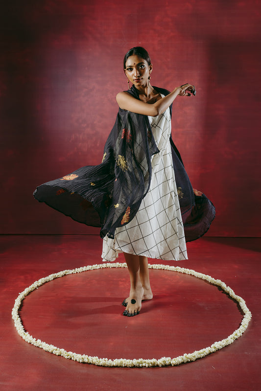 KATTAM DRESS WITH NIDRA OVERLAY