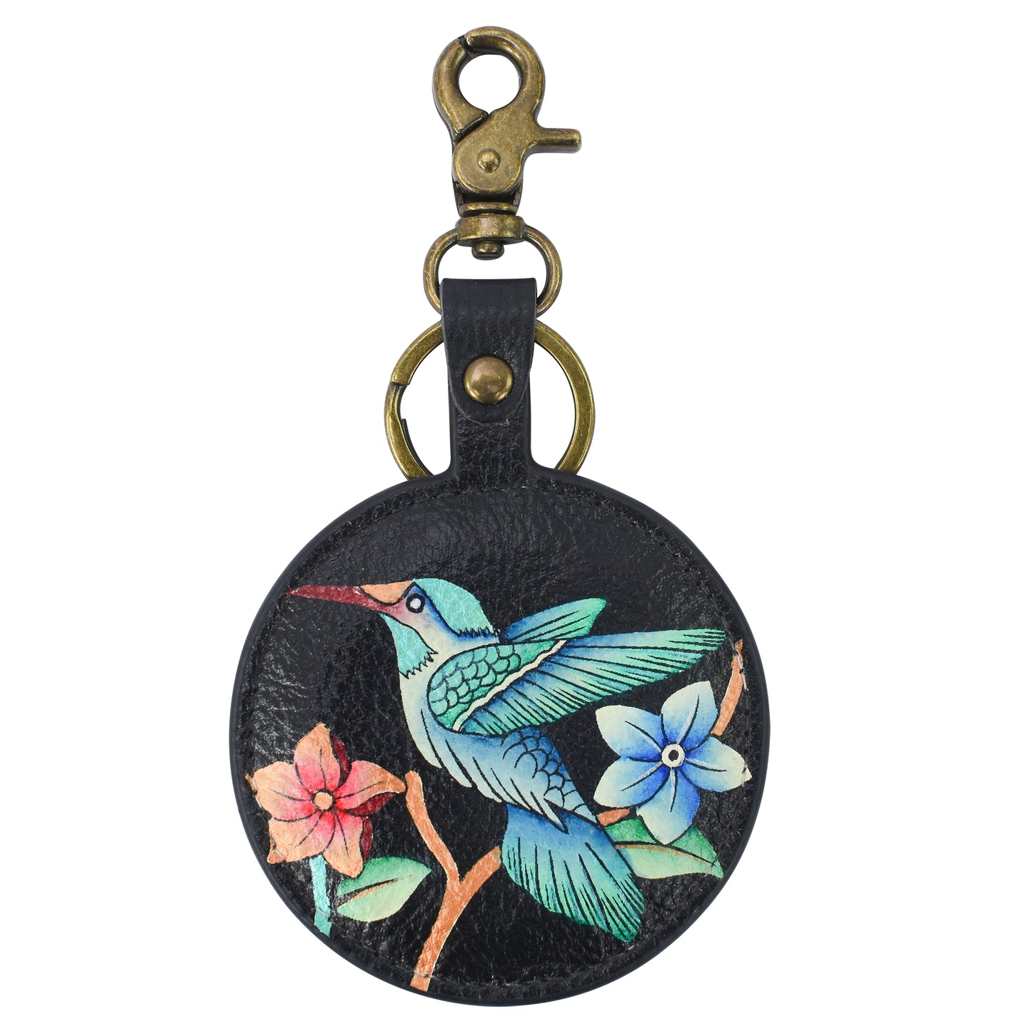 HAND-PAINTED LEATHER BAG CHARM
