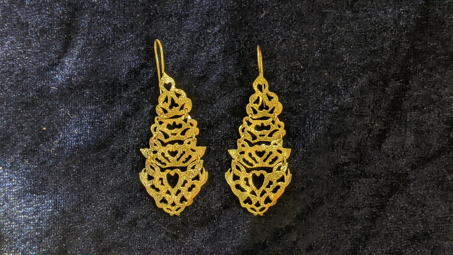 Gold Hanging Hooks Earrings