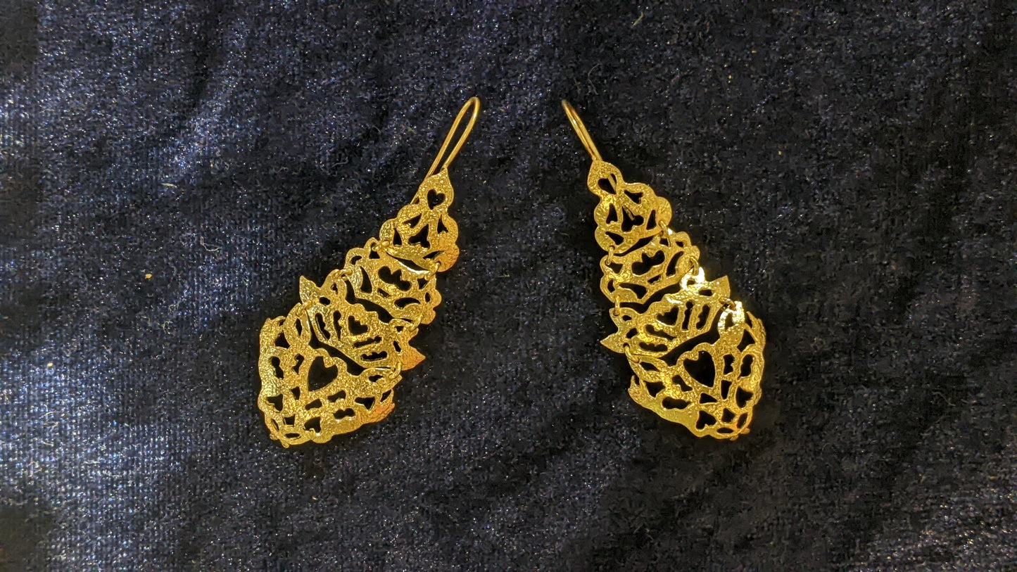 Gold Hanging Hooks Earrings