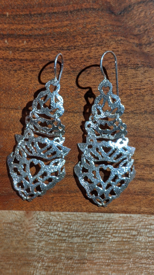 Silver Hanging Hook Earings