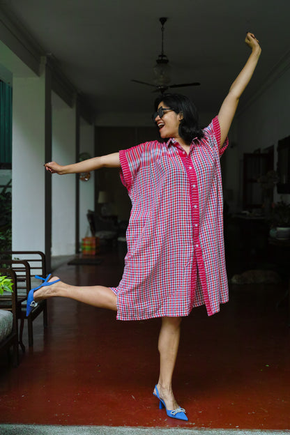 RED SHIRT DRESS
