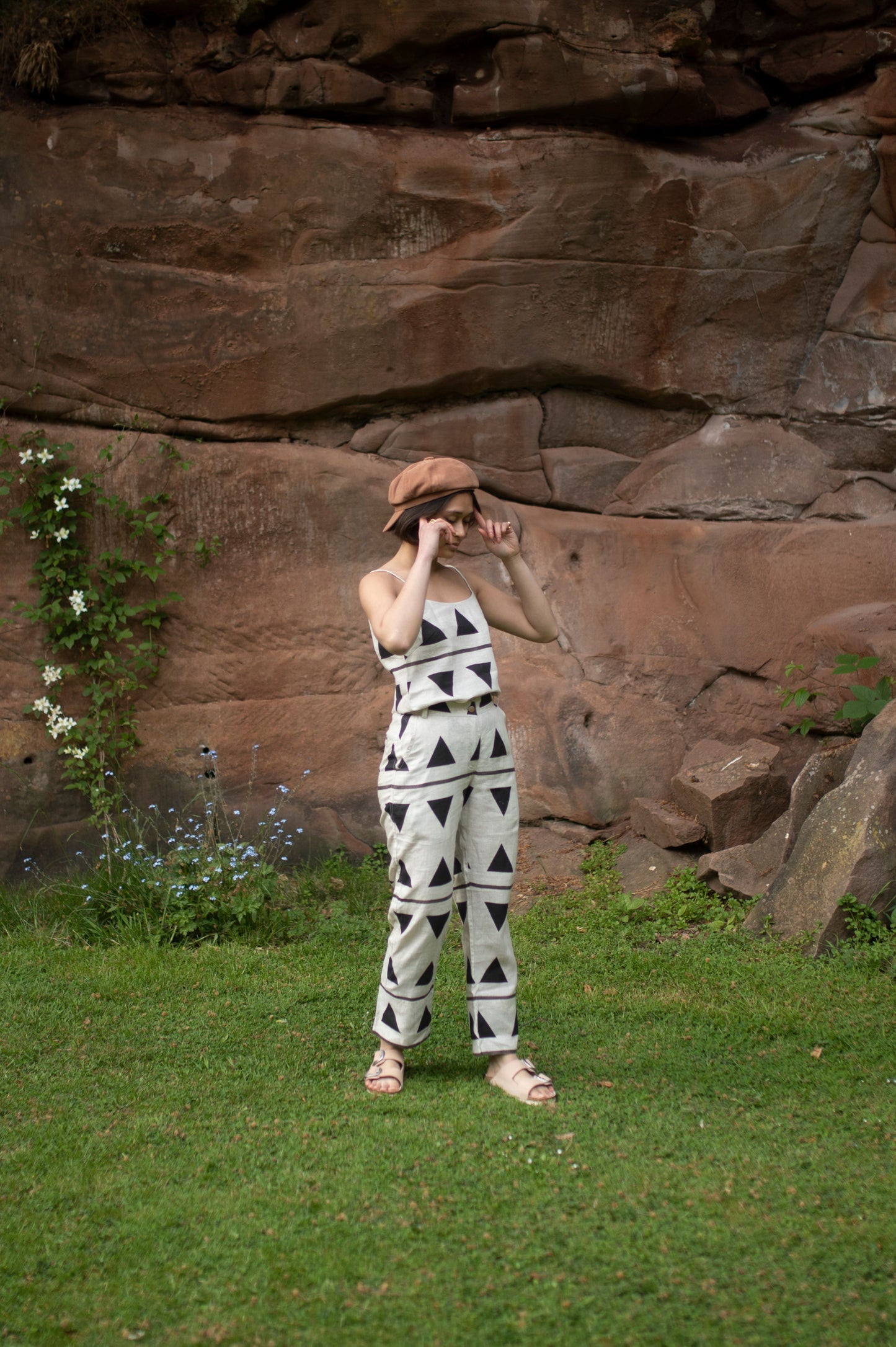 The Serenity Pant | Yellow & Black Printed Linen