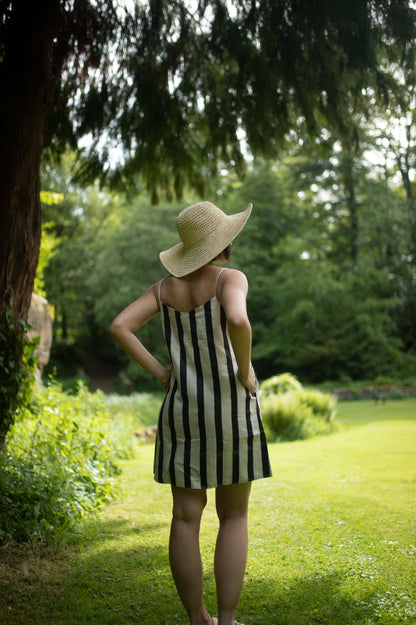 The California Slip Dress | Black & White Striped Edition
