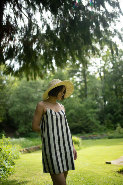 The California Slip Dress | Black & White Striped Edition