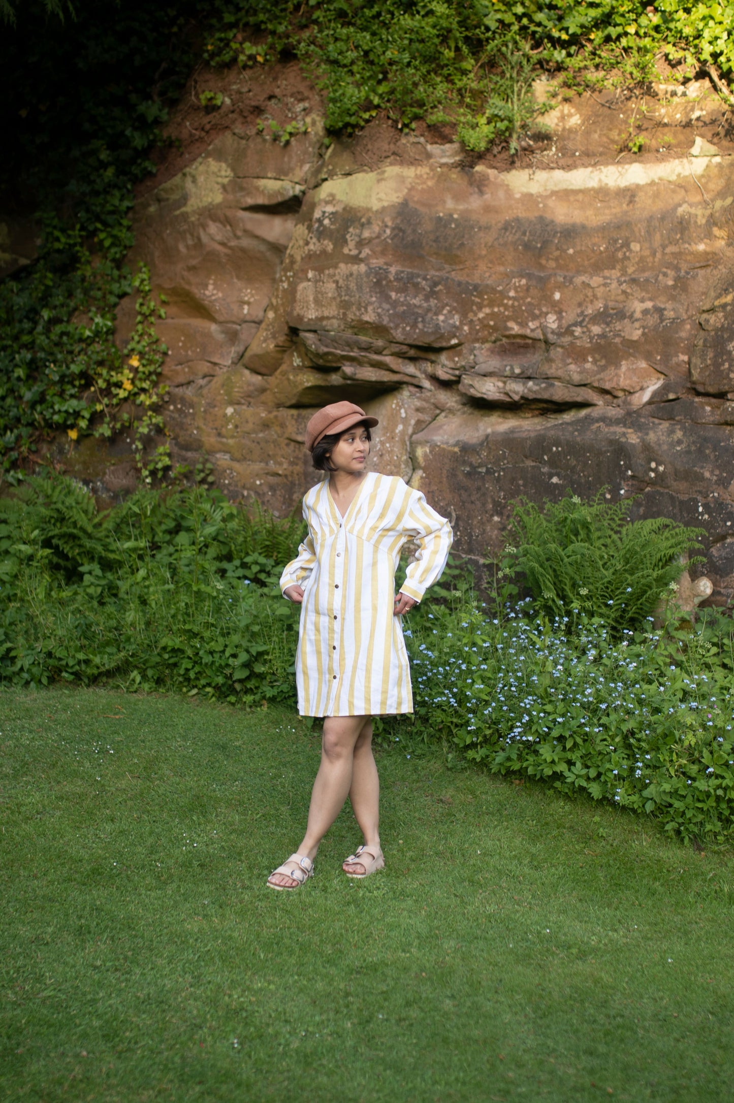 The Brooklyn Shift Dress | Yellow Striped Tencel Edition