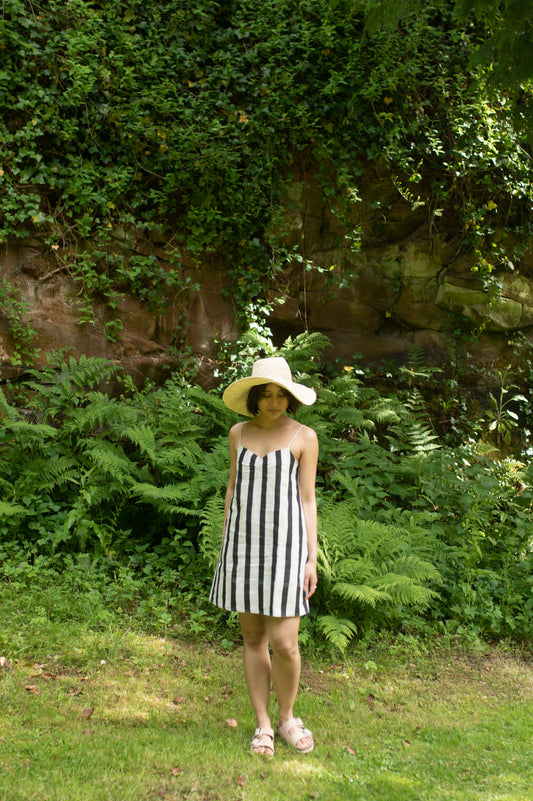 The California Slip Dress | Black & White Striped Edition