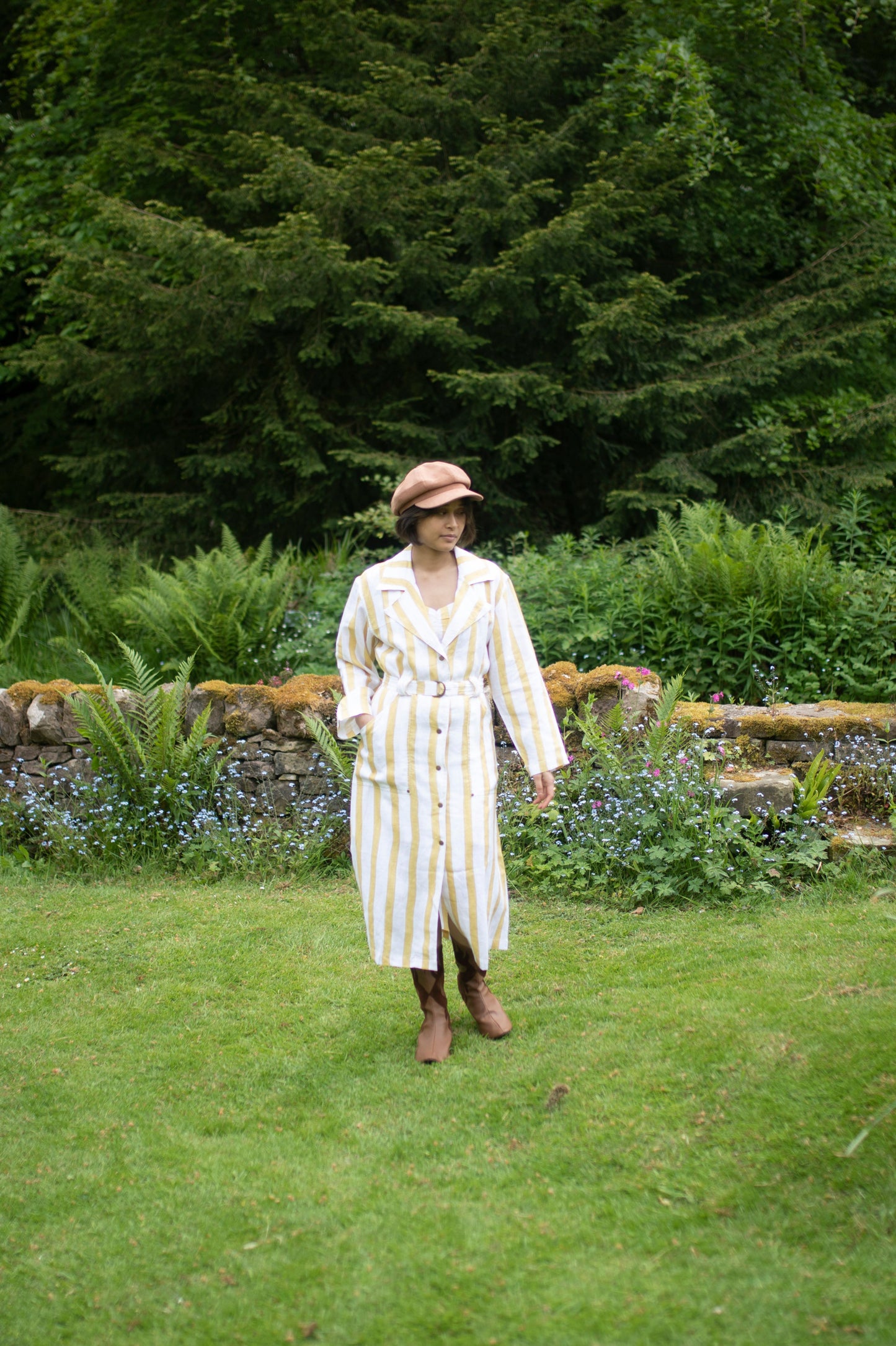 The Summer Trench Coat | Yellow Striped Lightweight Layer
