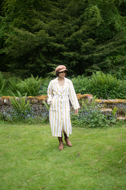 The Summer Trench Coat | Yellow Striped Lightweight Layer
