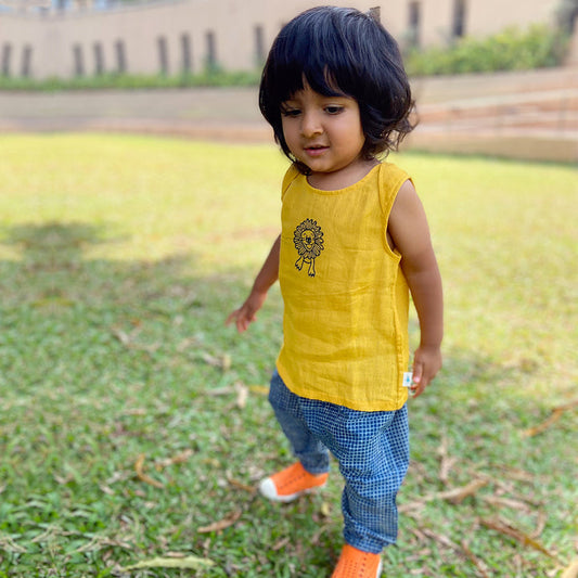 Kids Unisex Organic Cotton Yellow Zoo Jhabla